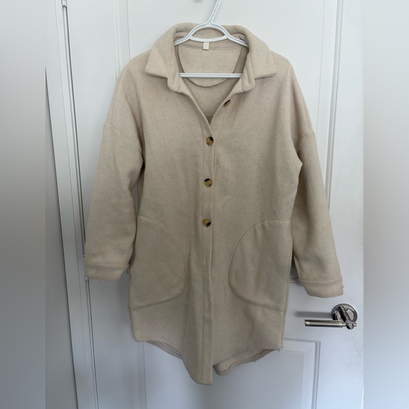 Cream Shacket - Picture 1 of 3